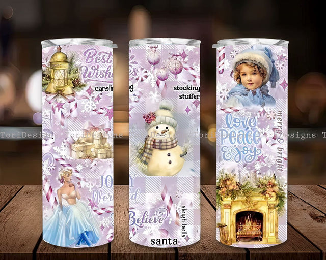 Christmas 20 oz Skinny Tumbler Sublimation Design Digital Download PNG Instant Digital, Holidays Christmas Tumbler wrap, Pink Retro Christmas, Sublimation Design Sublimation ToriDesigns 