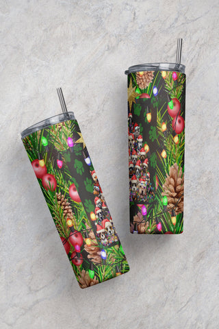 Christmas 20oz Skinny Tumbler We Woof You a Merry Christmas PNG Sublimation Designs Wrap, Merry Woofmas, Dog Lover Gift Png Sublimation CaldwellArt 
