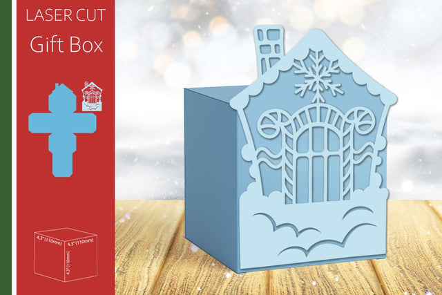 Christmas 3d paper gift box, Treat box laser cut, New Year 3D Paper AnastasiyaArtDesign 