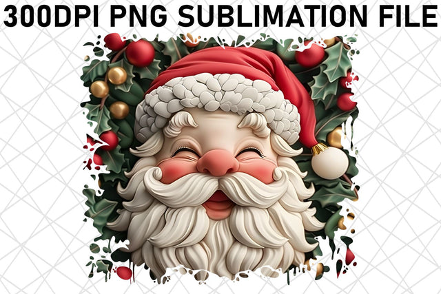 Christmas 3D Santa Printable PNG Sublimation Sublimation afrosvg 