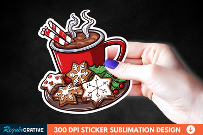 Christmas A Pot Of Hot Chocolate Sticker Clipart Sublimation Regulrcrative 