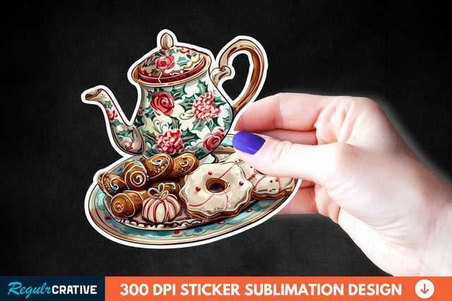 Christmas A Pot Of Hot Chocolate Sticker Clipart Sublimation Regulrcrative 