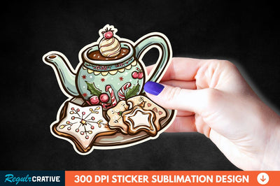 Christmas A Pot Of Hot Chocolate Sticker Clipart Sublimation Regulrcrative 