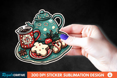 Christmas A Pot Of Hot Chocolate Sticker Clipart Sublimation Regulrcrative 