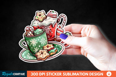 Christmas A Pot Of Hot Chocolate Sticker Clipart Sublimation Regulrcrative 