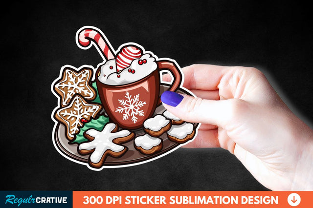 Christmas A Pot Of Hot Chocolate Sticker Clipart Sublimation Regulrcrative 