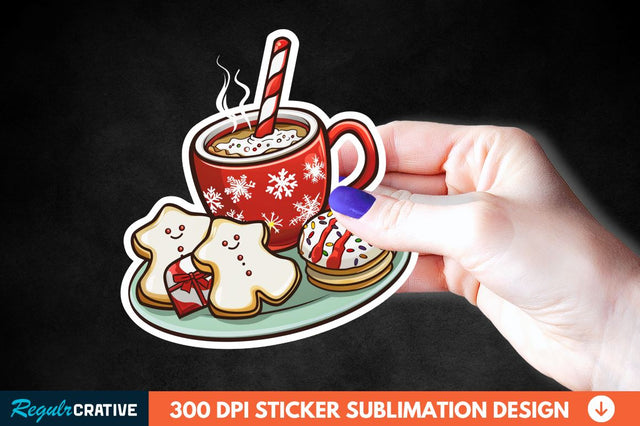 Christmas A Pot Of Hot Chocolate Sticker Clipart Sublimation Regulrcrative 