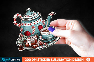 Christmas A Pot Of Hot Chocolate Sticker Clipart Sublimation Regulrcrative 
