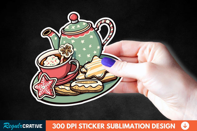 Christmas A Pot Of Hot Chocolate Sticker Clipart Sublimation Regulrcrative 