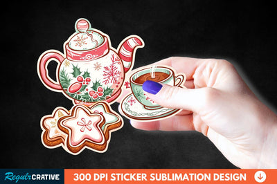 Christmas A Pot Of Hot Chocolate Sticker Clipart Sublimation Regulrcrative 