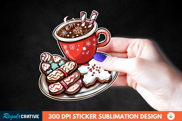 Christmas A Pot Of Hot Chocolate Sticker Clipart Sublimation Regulrcrative 
