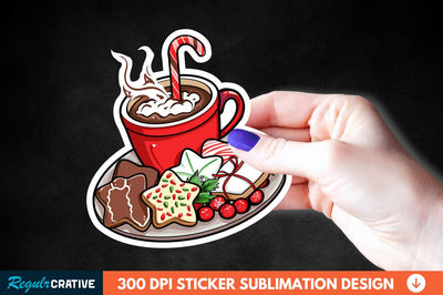 Christmas A Pot Of Hot Chocolate Sticker Clipart Sublimation Regulrcrative 