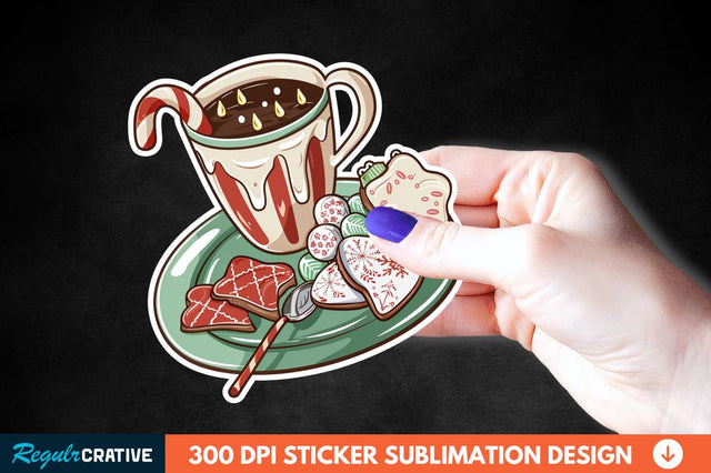 Christmas A Pot Of Hot Chocolate Sticker Clipart Sublimation Regulrcrative 
