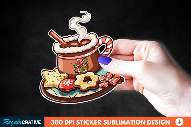 Christmas A Pot Of Hot Chocolate Sticker Clipart Sublimation Regulrcrative 