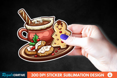 Christmas A Pot Of Hot Chocolate Sticker Clipart Sublimation Regulrcrative 