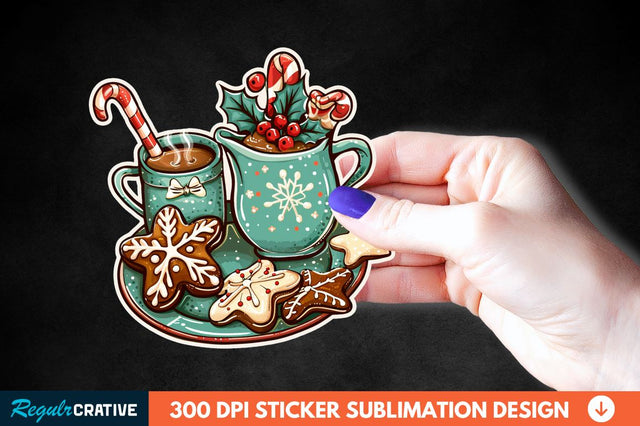 Christmas A Pot Of Hot Chocolate Sticker Clipart Sublimation Regulrcrative 