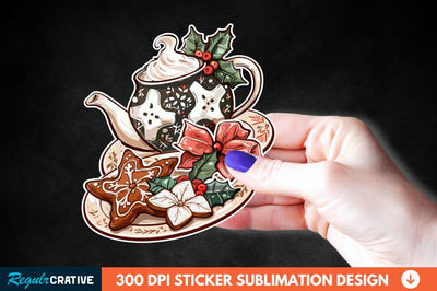 Christmas A Pot Of Hot Chocolate Sticker Clipart Sublimation Regulrcrative 