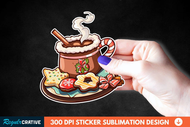 Christmas A Pot Of Hot Chocolate Sticker Clipart Sublimation Regulrcrative 