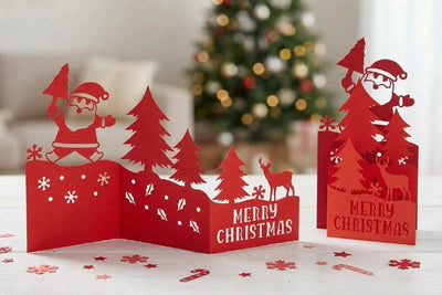 Christmas Accordion folded Card SVG zafrans studio 