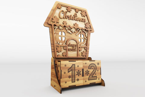 Christmas Advent Calendar Cut File, Laser Cut Template SVG LaserCutano 