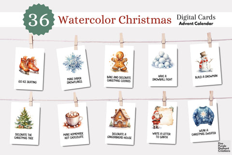 Christmas Advent Calendar Holiday Activity Cards 3D Paper Fine Purple Elephant Creations 