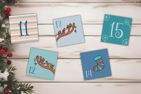 Christmas Advent Calendar | JPG Cute Xmas Cards Sublimation AnnaViolet_store 