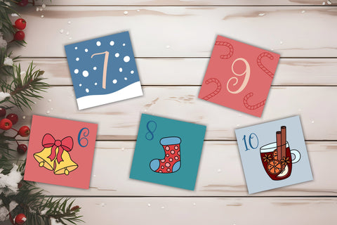 Christmas Advent Calendar | JPG Cute Xmas Cards Sublimation AnnaViolet_store 