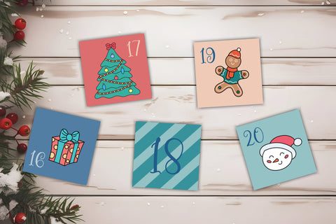 Christmas Advent Calendar | JPG Cute Xmas Cards Sublimation AnnaViolet_store 