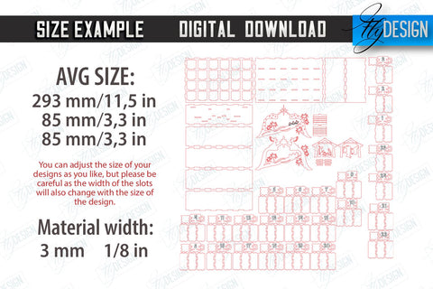 Christmas Advent Calendar Laser Cut | Gift Box | DIY | Holiday | Advent Box | CNC File SVG Fly Design 