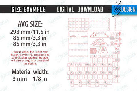 Christmas Advent Calendar Laser Cut | Gift Box | DIY | Holiday | Advent Box | CNC File SVG Fly Design 