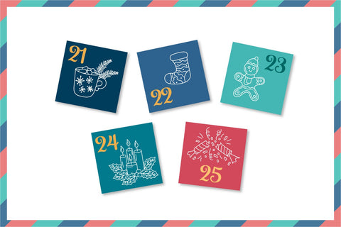 Christmas Advent Calendar Printable Xmas Cards | Cute December 25 Countdown Calendar for Kids | Digital Download PDF, JPG and vector EPS Sublimation AnnaViolet_store 