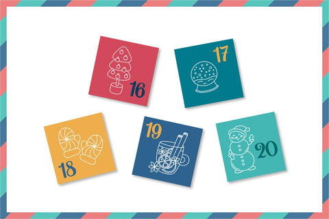 Christmas Advent Calendar Printable Xmas Cards | Cute December 25 Countdown Calendar for Kids | Digital Download PDF, JPG and vector EPS Sublimation AnnaViolet_store 