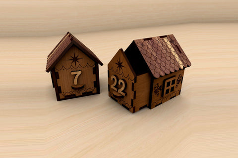 Christmas Advent Calendar Template Wood Cut File, Laser Cut Template SVG LaserCutano 