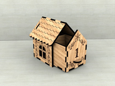 Christmas Advent Calendar Tree – Laser Cut Wooden House Countdown for xTool & Laser Machines SVG LaserCutano 