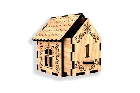 Christmas Advent Calendar Tree – Laser Cut Wooden House Countdown for xTool & Laser Machines SVG LaserCutano 
