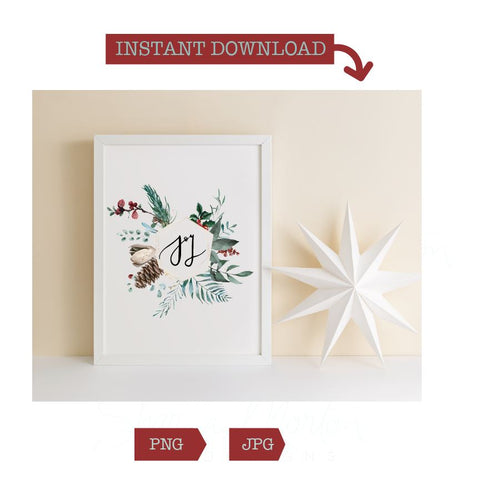 Christmas Advent watercolor art prints, Hope, Joy, Love and Peace, high resolution digital art prints SVG Sharia Morton Designs 