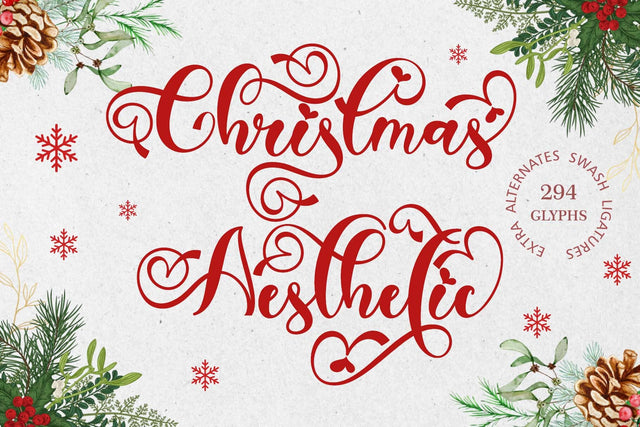 Christmas Aesthetic Font Prasetya Letter 