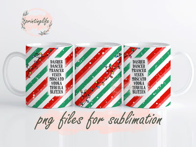 Christmas Alcohol Mug wrap PNG - PNG - Digital Download -Drinking sublimation wrap Sublimation PrintingLife 