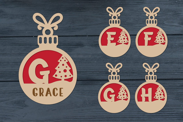 Christmas Alphabet, Christmas Letters, Christmas Monogram, Christmas Balls SVG zafrans studio 