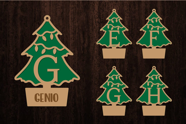 Christmas Alphabet, Christmas Letters, Christmas Monogram, Christmas Tree SVG zafrans studio 