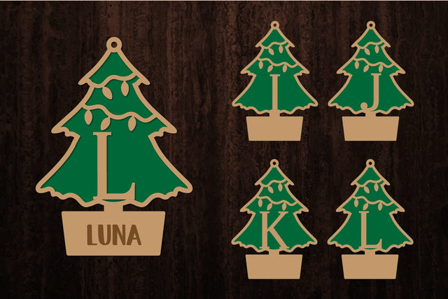 Christmas Alphabet, Christmas Letters, Christmas Monogram, Christmas Tree SVG zafrans studio 