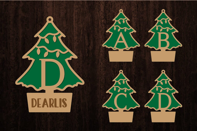 Christmas Alphabet, Christmas Letters, Christmas Monogram, Christmas Tree SVG zafrans studio 