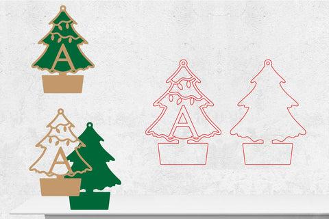 Christmas Alphabet, Christmas Letters, Christmas Monogram, Christmas Tree SVG zafrans studio 