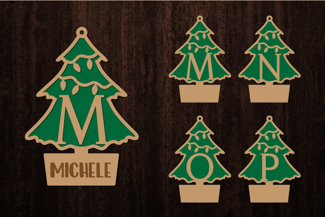 Christmas Alphabet, Christmas Letters, Christmas Monogram, Christmas Tree SVG zafrans studio 