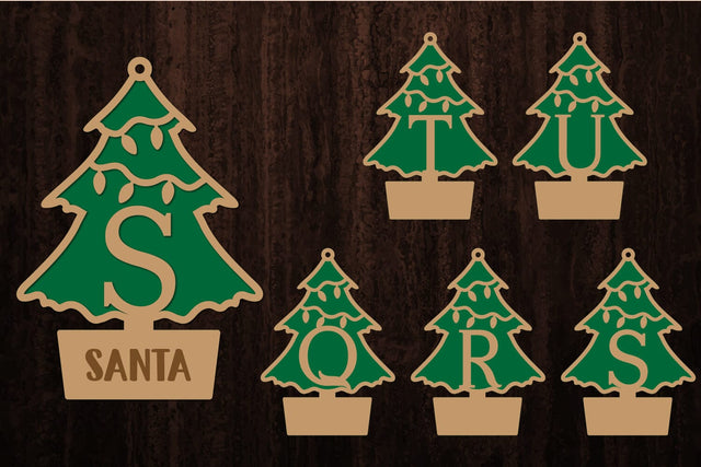 Christmas Alphabet, Christmas Letters, Christmas Monogram, Christmas Tree SVG zafrans studio 