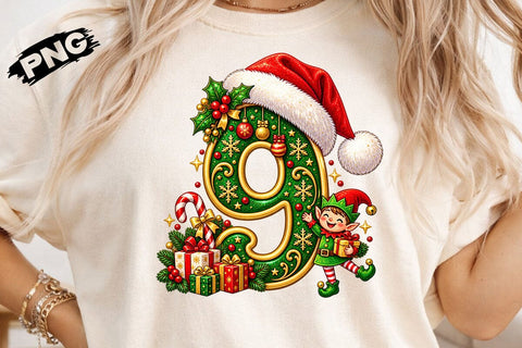 Christmas Alphabet Gold Letters PNG Bundle SVG DesignDestine 