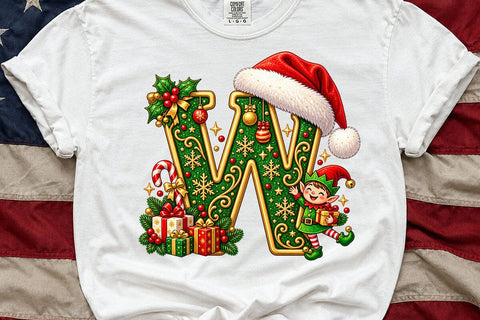 Christmas Alphabet Gold Letters PNG Bundle SVG DesignDestine 