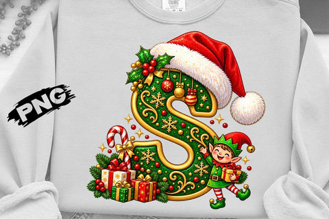 Christmas Alphabet Gold Letters PNG Bundle SVG DesignDestine 