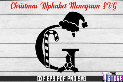 Christmas Alphabet Monogram | Alphabet SVG | Christmas Design | SVG File SVG The T Store Design 
