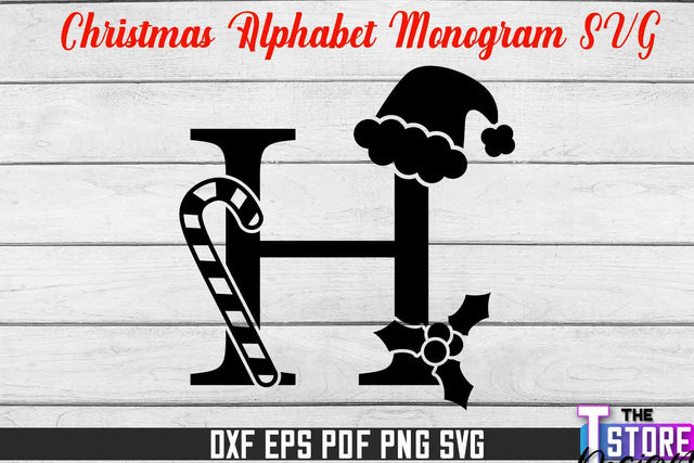 Christmas Alphabet Monogram | Alphabet SVG | Christmas Design | SVG File SVG The T Store Design 